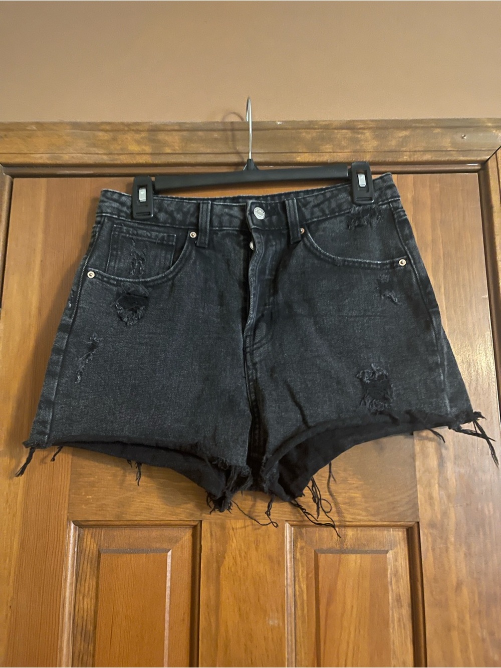 wild fable Black Distressed High-Rise Jean Shorts